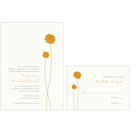 Letterpress Wedding Invitations Design by Katie Fritz
