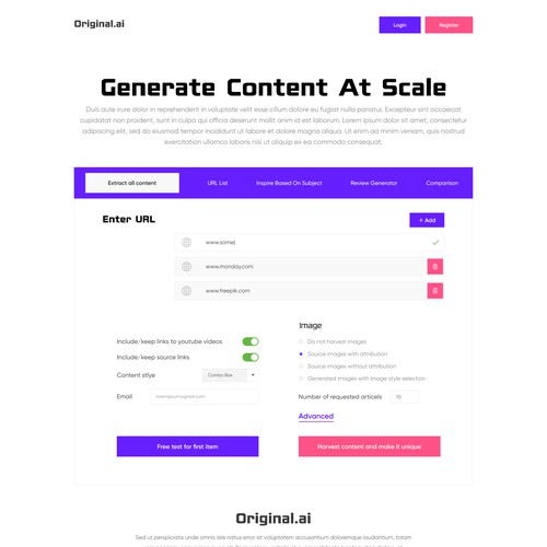 Designs | Single page with a few tabs | Web page design contest