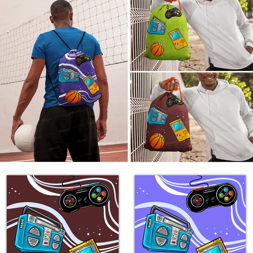 Drawstring Bag Designs for Boys Design by Ketrin Chern