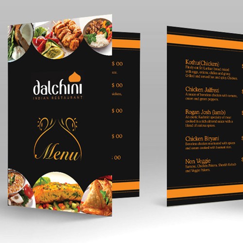 Create a modern folding book menu for an Indian restaurant Design by AMAHA