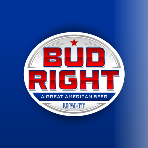 Bud Right.  The great new American Beer for good ol' fashioned American beer drinkers. Design by Voos Studio