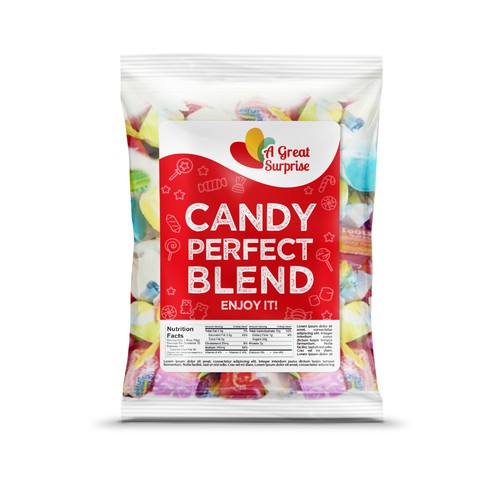 Design a modern, clean, chic, and professional candy label. Diseño de Plush Design