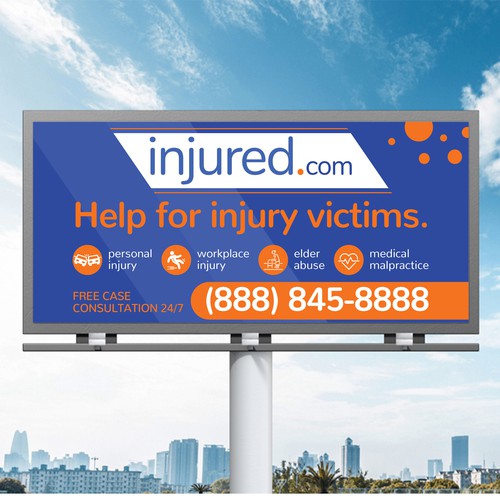 Injured.com Billboard Poster Design Design por inventivao