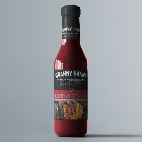 Finest hot curry sauce for german / berlin currywurst: Granny Hanna brings Yummi! Design by redkennadesign