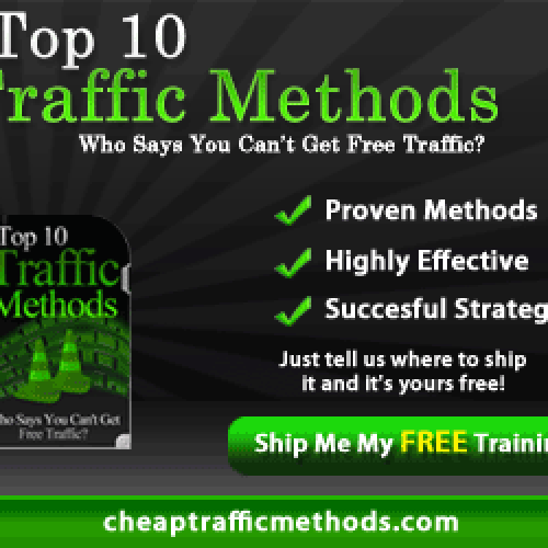 Create the next banner ad for Cheap Traffic Methods Design by auti