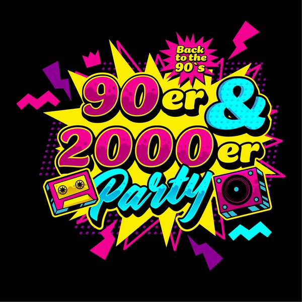 Design by Logo_Winz titled "90s Style Party Logo Design"
