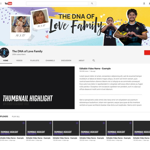 Diseño de Take on this family task and help my YouTube family Channel get started. de Point Blank