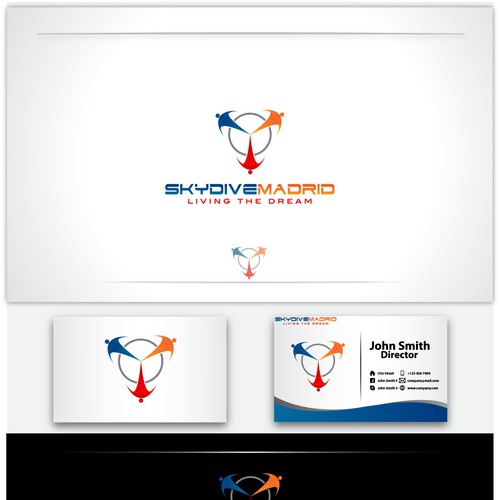 "logo skydiving school. Drope zone. Skydive Madrid" winning Logo design