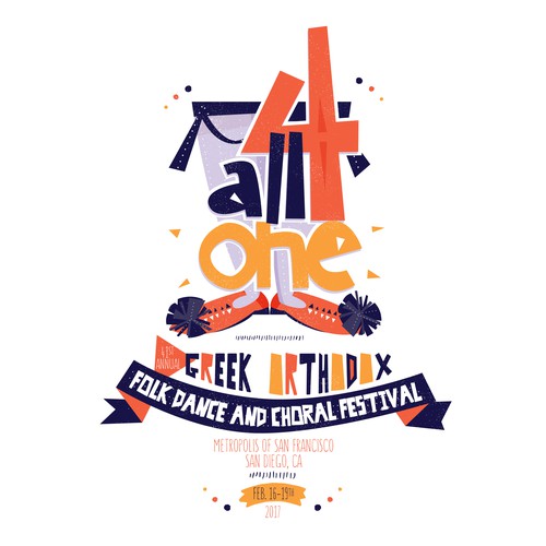 Greek Folk Dance and Choral Festival Annual Logo Design by Cheryl Francis