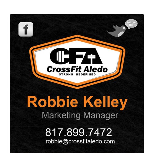 CrossFit Aledo needs new business cards! Guaranteed Contest  Réalisé par gelar