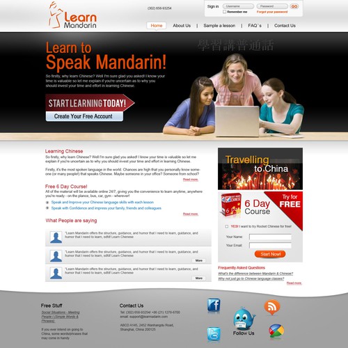 Create the next website design for Learn Mandarin デザイン by shakir1986