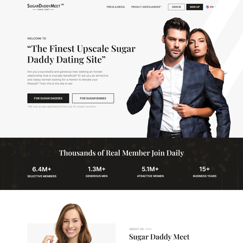 We need a luxury new web design for our sugar daddy project Design réalisé par Phil_413