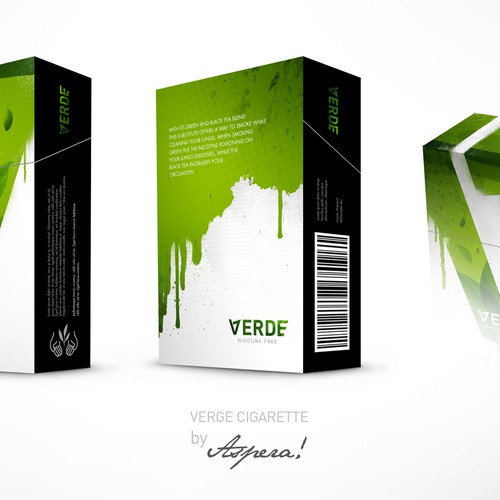 Verde Green Tea Cigarette Box Design Design by Aspera Design