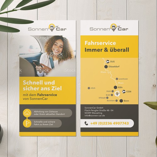 Design vincitore del contest "Fahrservice Flyer für SonnenCar" realizzato da Cartolina, volantino o stampa
