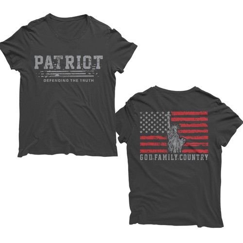 Develop a patriotic shirt that represents: The individual patriot, God, Family, Country Design by -Diamond Head-