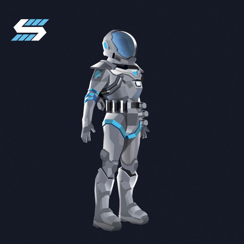 Statellite needs a futuristic low poly astronaut brand mascot! Diseño de harwi studio