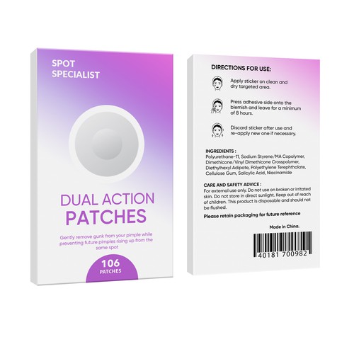 Pimple Patch PACKAGING to appeal to FEMALE BEAUTY user Design by Rajith Shantha
