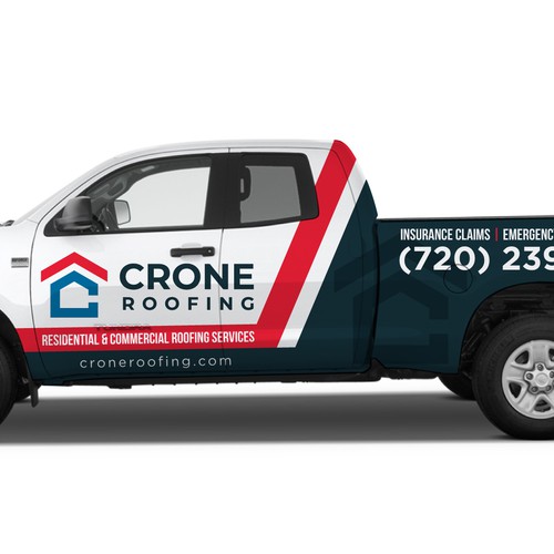 Roofing Contractor Truck Wrap Design por icon89GraPhicDeSign