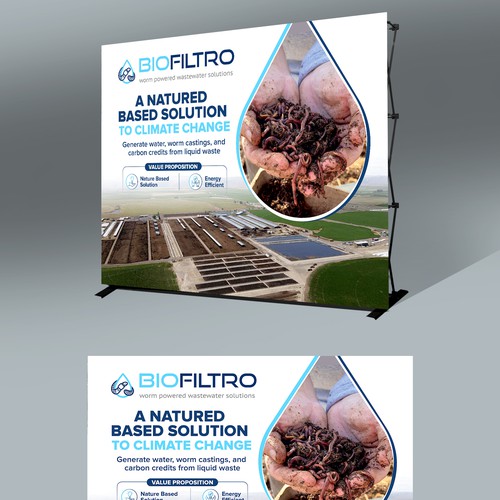 Design a Clean Trade Show Backdrop/Podium for a Regenerative Agriculture/Wastewater Company Design by Create4Design