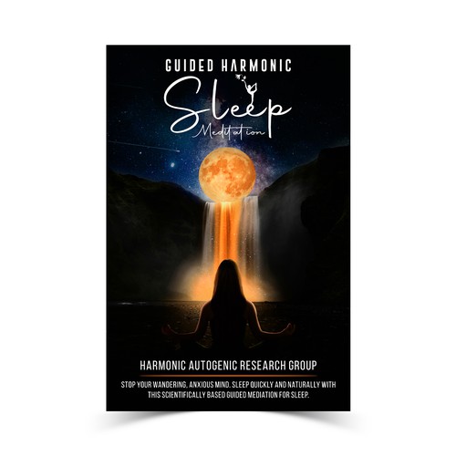 Design an abstract dark on dark sleep meditation book cover Design by The Cloud Digital