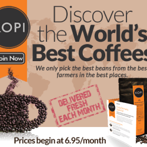 Display Ads for the brand new Kopi Coffee Explorer Club Design by Kimballdesigns