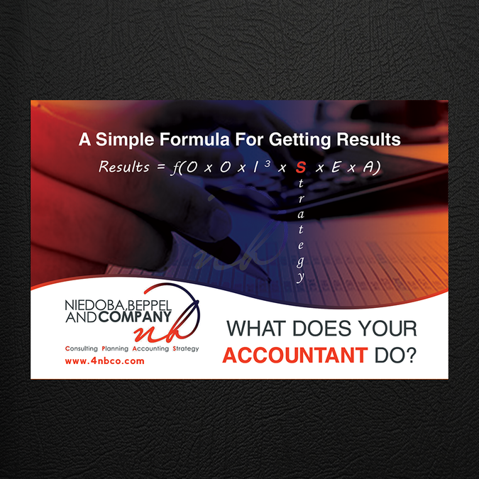 Create an eyecatching advertisement for an innovative accounting firm