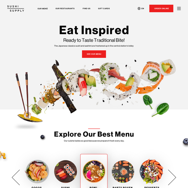 website design for online restaurant