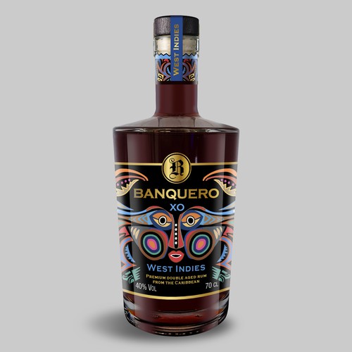 Design the labels of a whole new range of double aged RUM from the CARIBBEAN Diseño de Nirmana92