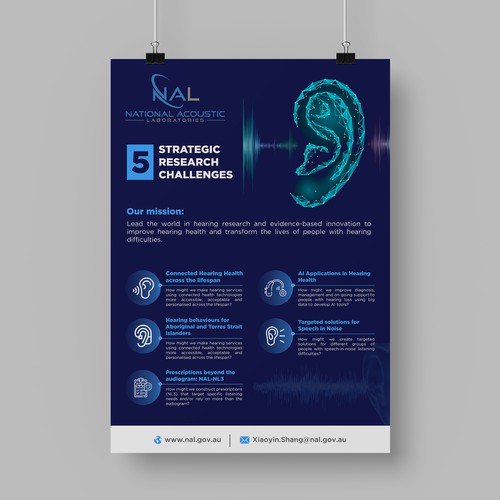 Create an engaging poster for a world-leading hearing research and innovation institution! Design by Monki D Loy