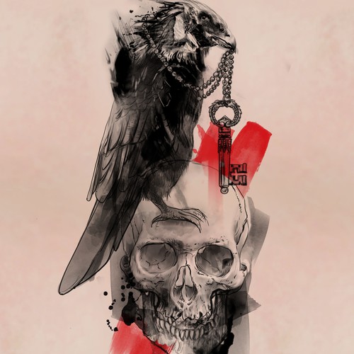 Gothic Raven tattoo デザイン by metatron studio