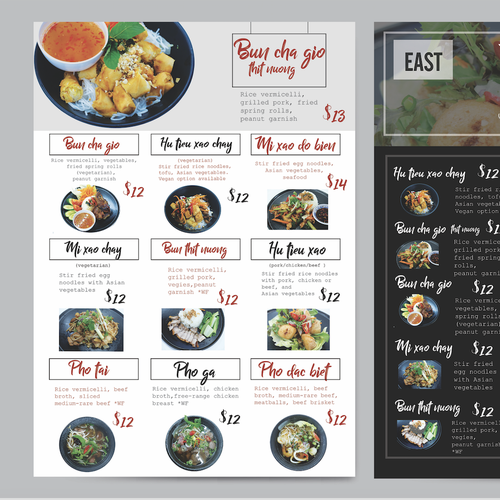 vietnamese food menu