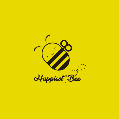 Design a cute, happy logo for Happiest Bee. Design by fredostyle