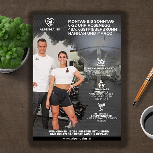 a5 poster design for special gym in the mountains / Community & Training... Design by ektadevesh