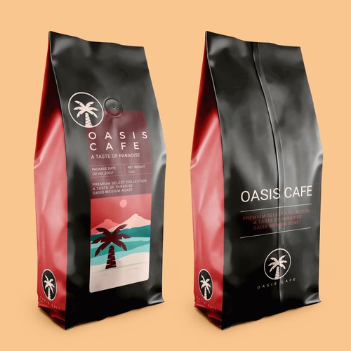 OASIS CAFE COFFEE BEAN PACKAGING DESIGN Design by suraiatonna