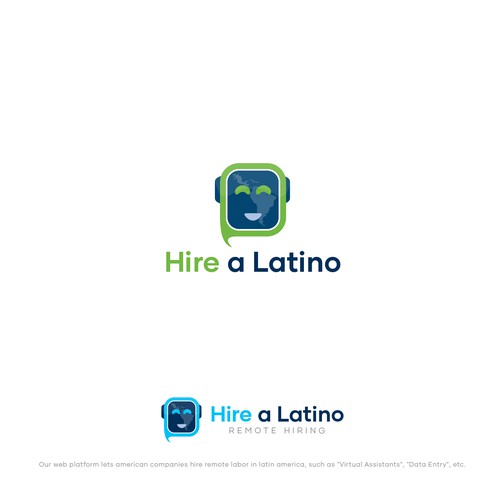 Powerful design for our software platform logo about hiring remote latino workers Design by SiddhArt