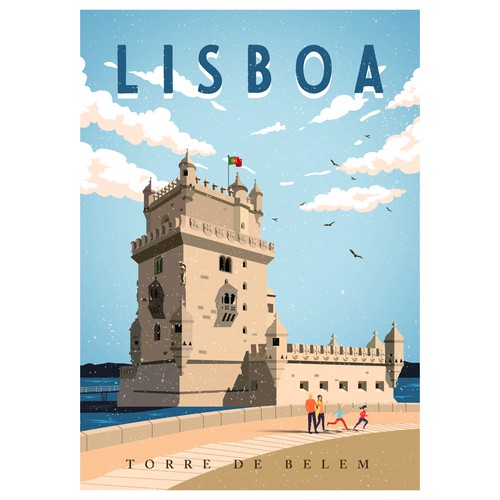 Illustrated lisbon vintage poster, Poster contest