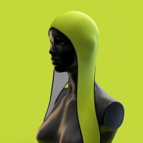 Sleek, modern 3D product rendering of head wrapping scarf. Design by Jonald