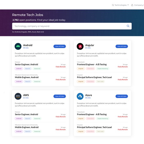 Make this tech-focused job board stand out Design by Neef