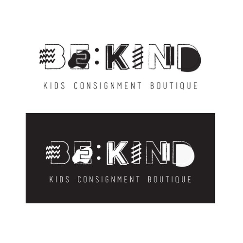 Be Kind!  Upscale, hip kids clothing store encouraging positivity Diseño de ReneeBright