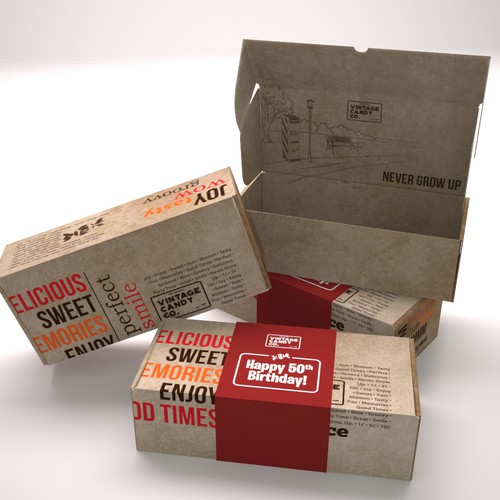 Design An Interesting Retail Vintage Candy Box / Subscription Candy Box!  (non gender or age specific, see details) Design by JCE Graphics