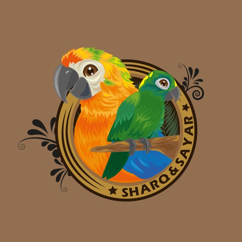 Logo for my Two Birds (Macaw & Yellow Naped Amazon) Design by Ronny Hermawan