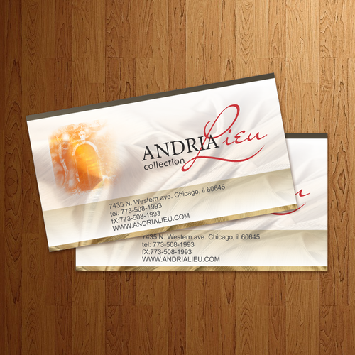 Create the next business card design for Andria Lieu Diseño de Dafina David