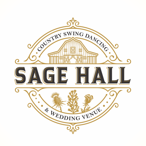 Sage Hall - Country Swing Dance & Wedding Venue Logo Design réalisé par IrfanSe