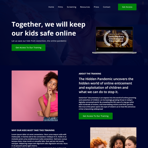 Design Landing Page for Online Safety Education Design by ad3folarin