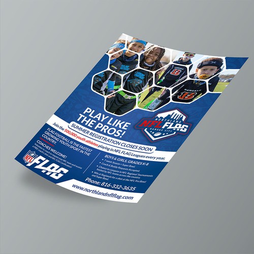 Exciting NFL FLAG Youth Football Flyer for Schools Diseño de Xnine