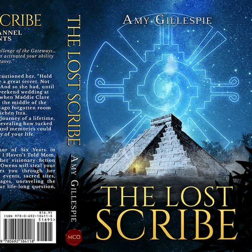 Dynamic Book Cover for Adventure Fiction Series,  at forgotten sacred sites (crediting illustrator) Diseño de Sanaga Designs