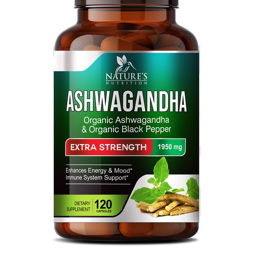 Natural Ashwagandha Capsules Design Needed for Nature's Nutrition Design réalisé par sapienpack