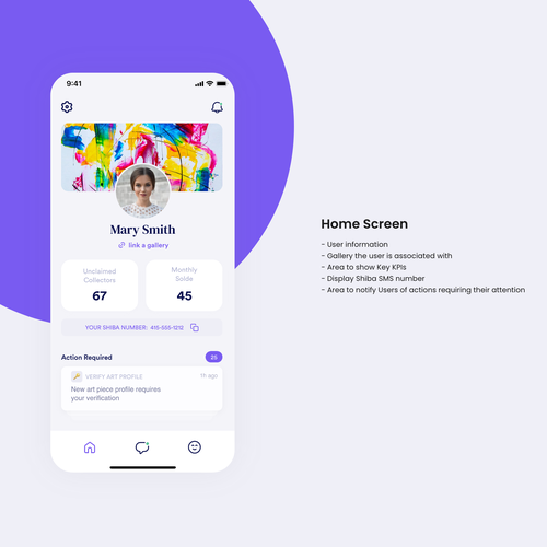 [URGENT] We need a BEAUTIFUL home screen for our NEW art mobile app Design by Amine Benjil