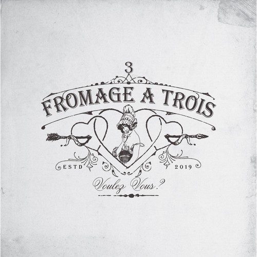 Vintage French-style logo with a scandalous twist! Design by SEVEN 7