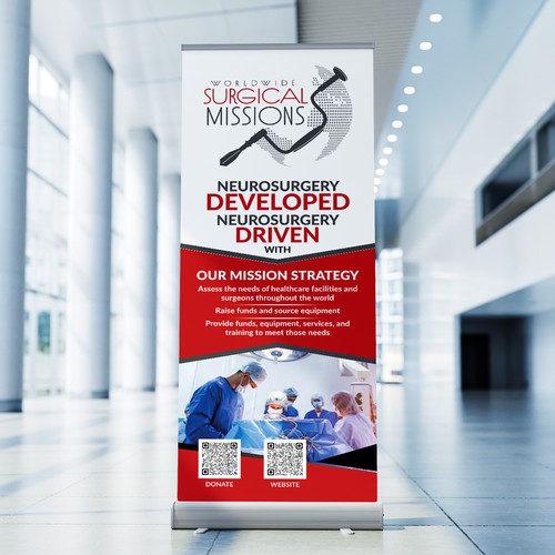 Surgical Non-Profit needs two 33x84in retractable banners for exhibitions Design by Saqi.KTS